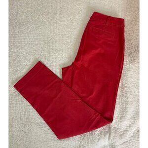 JCrew Womens Red Chino Pants Sz 4 Slim Fit Cotton Blend Casual Travel